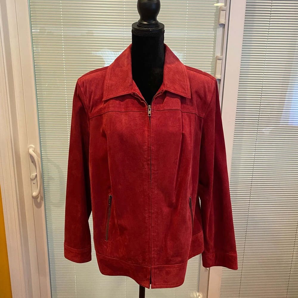 Style & Co Red Utility Jacket Classic Design